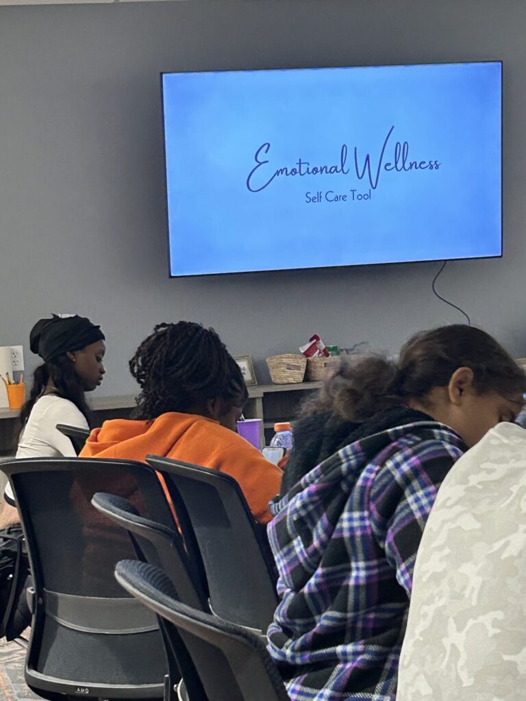 Students participate in a health & wellness activity